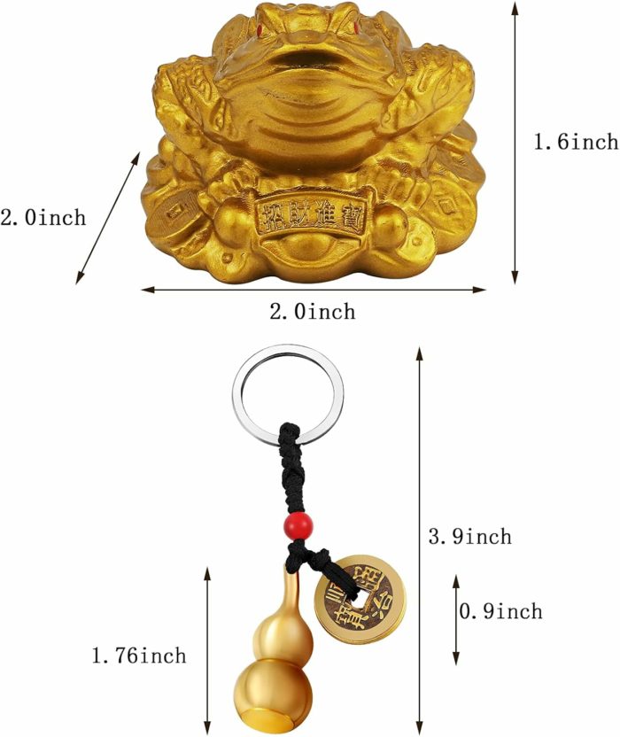 Grenouille d’argent porte-bonheur – Porte-clés Feng Shui (Jin Chan) – Image 3