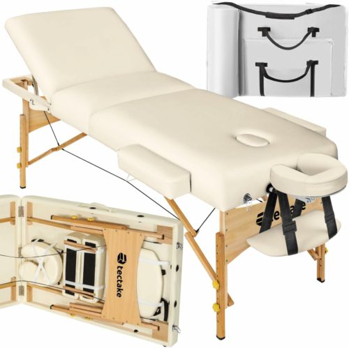 Table de massage pliante avec rembourrage épais, esthétique & ergonomique crème — Boutique Anderias
