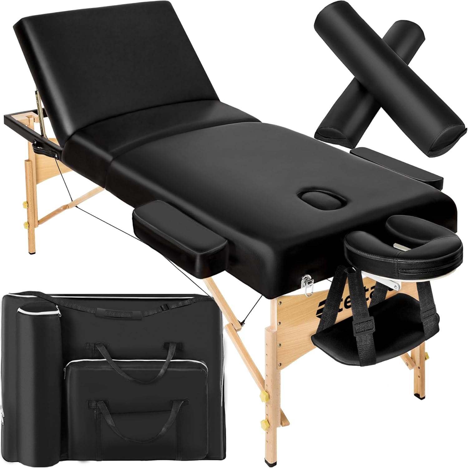 Table de massage pliante avec rembourrage épais, esthétique & ergonomique noir — Boutique Anderias